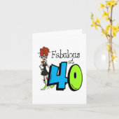 Redhead Fabulous am 40. Geburtstag Karte (Gelbe Blume)