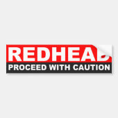 REDHEAD, FAHREN MIT VORSICHT FORT AUTOAUFKLEBER (Vorne)