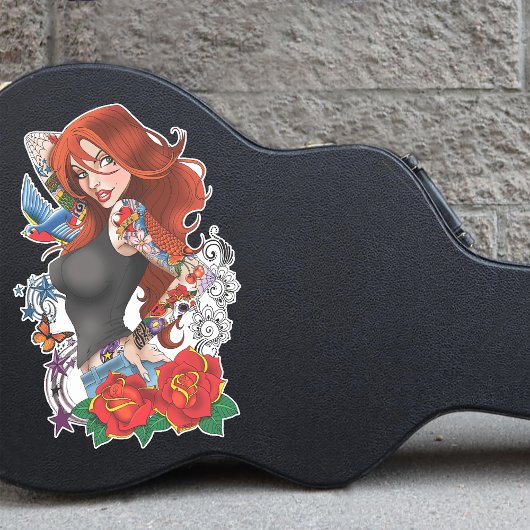 Redhead Frau Tattoos Aufkleber