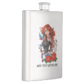 Redhead Frau Tattoos Flachmann (Rechts)