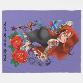 Redhead Frau Tattoos Fleecedecke (Vorderseite (Horizontal))