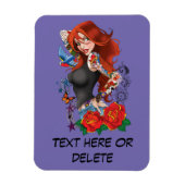 Redhead Frau Tattoos Magnet (Vertikal)