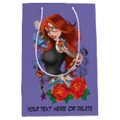 Redhead Frau Tattoos Mittlere Geschenktüte (Vorderseite)