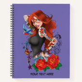 Redhead Frau Tattoos Notizblock (Vorderseite)