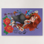 Redhead Frau Tattoos Puzzle (Horizontal)