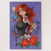 Redhead Frau Tattoos Puzzle (Vertikal)