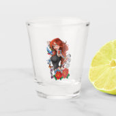 Redhead Frau Tattoos Schnapsglas (Vorderseite)
