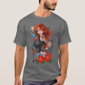 Redhead Frau Tattoos T-Shirt (Vorderseite)