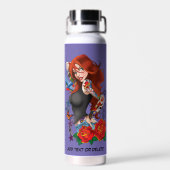 Redhead Frau Tattoos Trinkflasche (Rückseite)