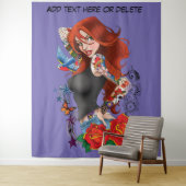 Redhead Frau Tattoos Wandteppich (Beispiel)