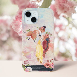 Redhead Girl & Baby Fox Individuelle Name Case-Mate iPhone Hülle
