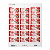 RedHead Girl Magician Geburtstagsadresse Labels Adressaufkleber (Vorne)