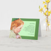 Redhead Girl St Patrick's Day Grandma Blessing Karte (Gelbe Blume)
