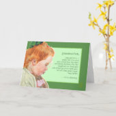 Redhead Girl St Patrick's Day Großmutter Segen Karte (Gelbe Blume)