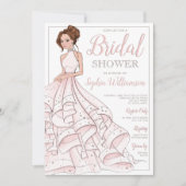 Redhead Glitzer Glam Bride Brautparty Einladung (Vorderseite)
