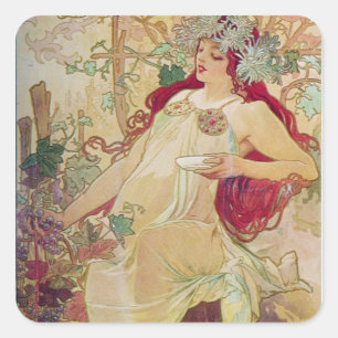 Redhead Goddess Quadratischer Aufkleber