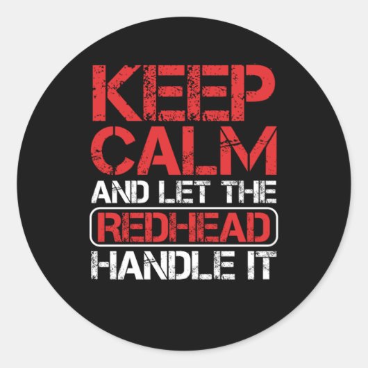 Redhead Handle It Red Hair Redheads Ingwergeschenk Runder Aufkleber (Vorderseite)