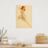 Redhead Hawaiian Costume Button Up Poster (Küche)