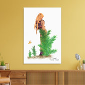 Redhead Hiker Backpack Pinup Girl Canvas Print Leinwanddruck (Insitu (Wohnzimmer))