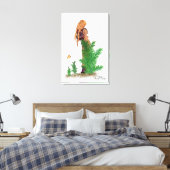 Redhead Hiker Backpack Pinup Girl Canvas Print Leinwanddruck (Insitu (Schlafzimmer))