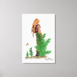 Redhead Hiker Backpack Pinup Girl Canvas Print Leinwanddruck