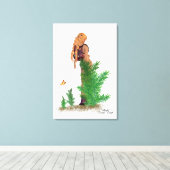 Redhead Hiker Backpack Pinup Girl Canvas Print Leinwanddruck (Insitu (Holzboden))