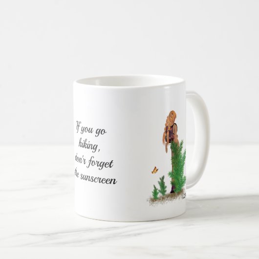 Redhead Hiker Backpack Pinup Girl Coffee Tasse (VorderseiteRechts)