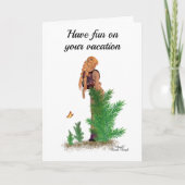 Redhead Hiker Backpack Pinup Girl Grußkarte Karte (Vorderseite)