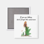 Redhead Hiker Backpack Pinup Girl Magnet (Vorderseite/Rückseite)