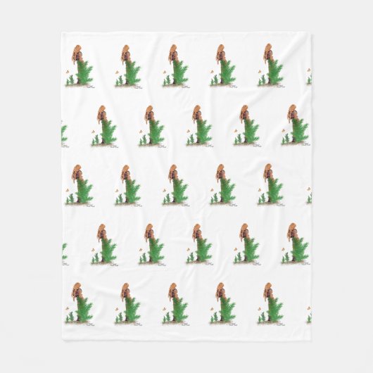 Redhead Hiker Backpack Pinup Girl Muster Fleecedecke (Vorderseite)