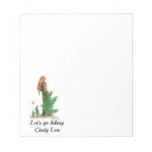 Redhead Hiker Backpack Pinup Girl Notepad Notizblock (Vorderseite)