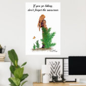 Redhead Hiker Backpack Pinup Girl Poster (Heimbüro)