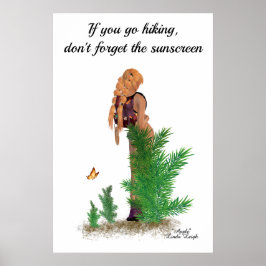 Redhead Hiker Backpack Pinup Girl Poster