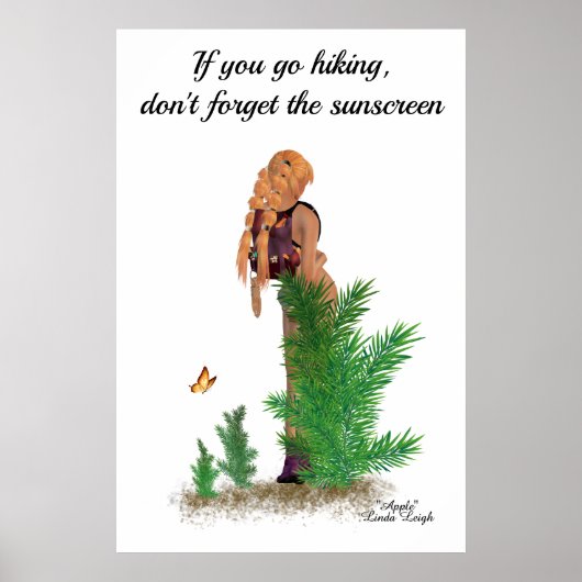 Redhead Hiker Backpack Pinup Girl Poster (Vorne)