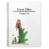 Redhead Hiker Backpack Pinup Girl Spiral Notebook Notizblock (Vorderseite)