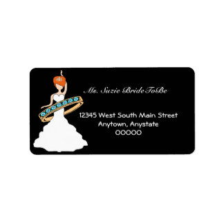 Redhead Hula Dancing Bride Address Labels Adressaufkleber
