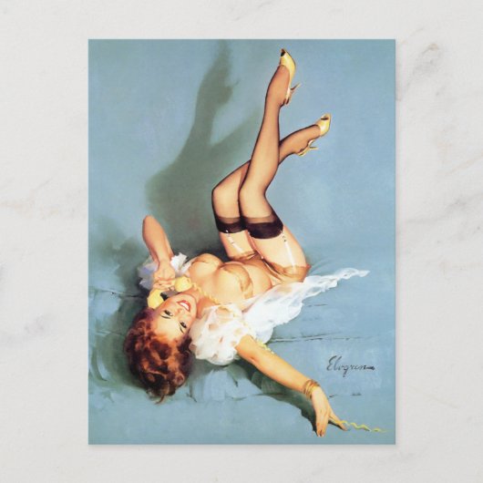 Redhead im Button Postkarte (Vorderseite)