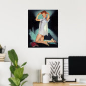 Redhead in Nighty Button Up Poster (Heimbüro)