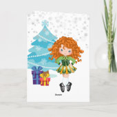 Redhead Irish Dancer Winter Weihnachtsfeiertag Karte (Rückseite)