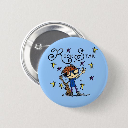 Redhead-Jungen-Rockstar Button (Vorne & Hinten)