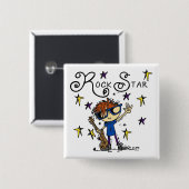 Redhead-Jungen-Rockstar Button (Vorne & Hinten)