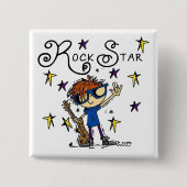 Redhead-Jungen-Rockstar Button (Vorderseite)