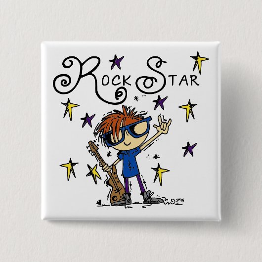 Redhead-Jungen-Rockstar Button (Vorderseite)