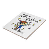 Redhead-Jungen-Rockstar Fliese (Seite)