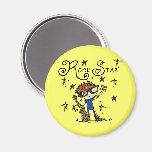 Redhead-Jungen-Rockstar Magnet (Vorderseite/Rückseite)