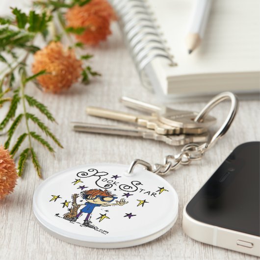 Redhead-Jungen-Rockstar Schlüsselanhänger (Vorderseite rechts)