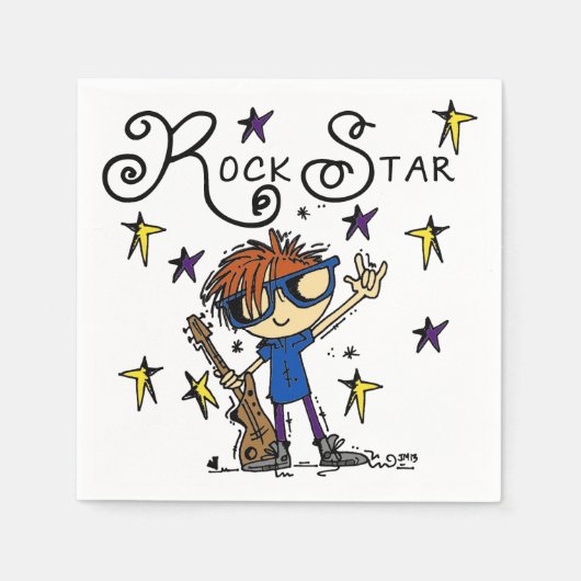 Redhead-Jungen-Rockstar Serviette (Vorderseite)