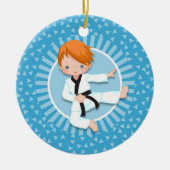 Redhead Karate Boy Judo Martial Arts Keramik Ornament (Vorne)