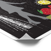 Redhead Martini Strawberry Cocktail Poster (Ecke)