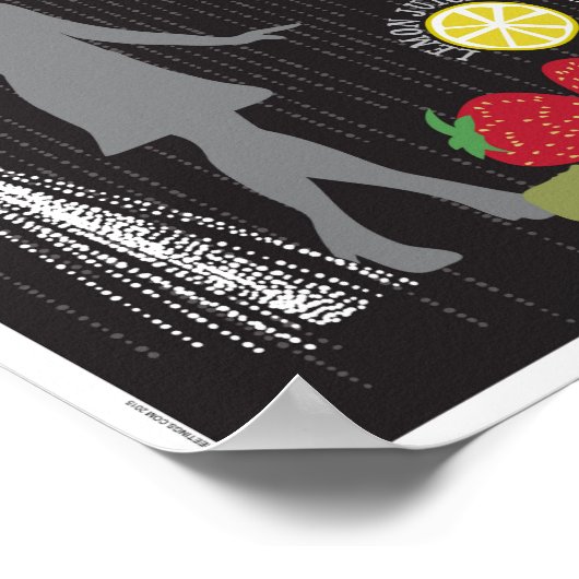 Redhead Martini Strawberry Cocktail Poster (Ecke)